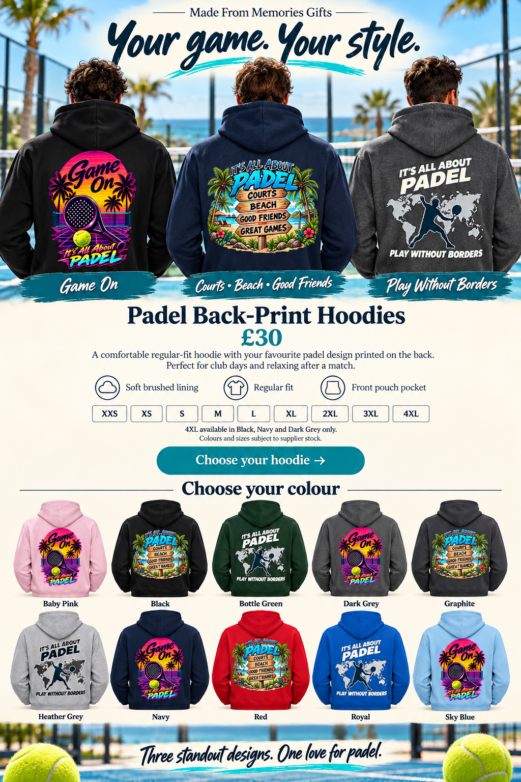 Padel Lifestyle Hoodies (Its all about Padel range)